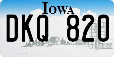 IA license plate DKQ820