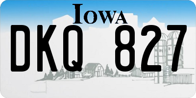 IA license plate DKQ827