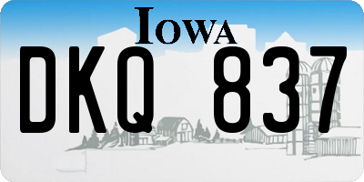 IA license plate DKQ837