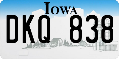IA license plate DKQ838