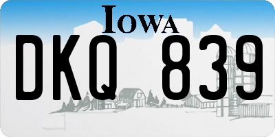 IA license plate DKQ839