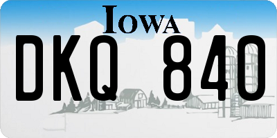 IA license plate DKQ840