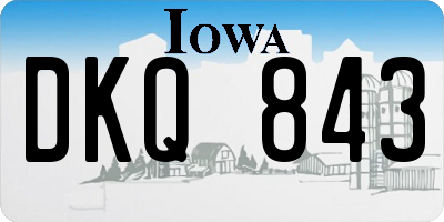 IA license plate DKQ843