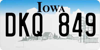 IA license plate DKQ849