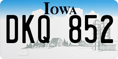IA license plate DKQ852