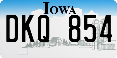 IA license plate DKQ854