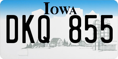 IA license plate DKQ855
