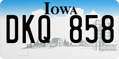 IA license plate DKQ858