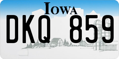 IA license plate DKQ859