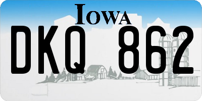IA license plate DKQ862