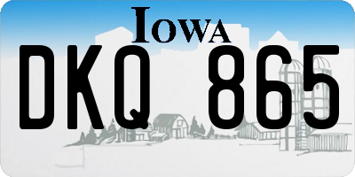 IA license plate DKQ865