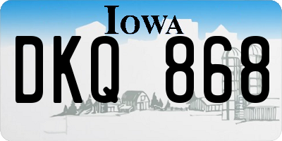 IA license plate DKQ868