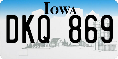 IA license plate DKQ869