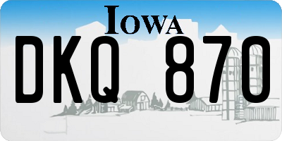 IA license plate DKQ870