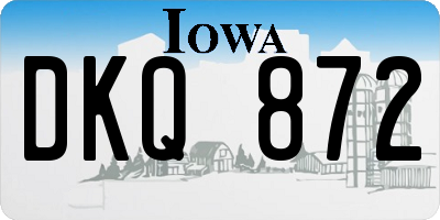IA license plate DKQ872