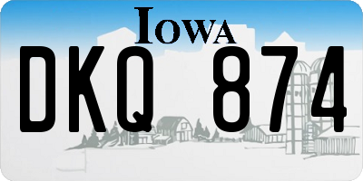 IA license plate DKQ874