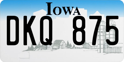 IA license plate DKQ875