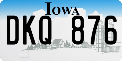 IA license plate DKQ876
