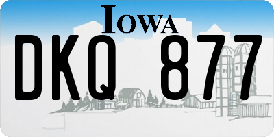 IA license plate DKQ877