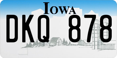 IA license plate DKQ878