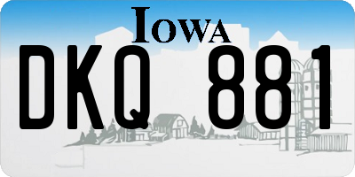 IA license plate DKQ881