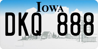 IA license plate DKQ888