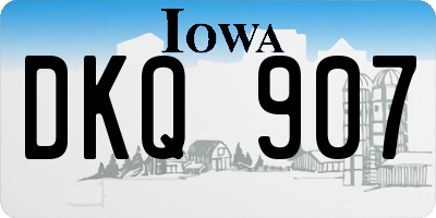 IA license plate DKQ907