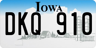 IA license plate DKQ910