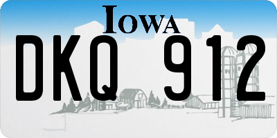 IA license plate DKQ912