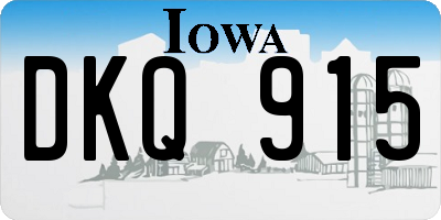 IA license plate DKQ915