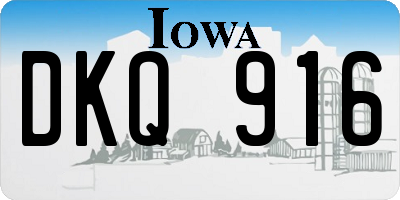 IA license plate DKQ916