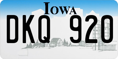 IA license plate DKQ920