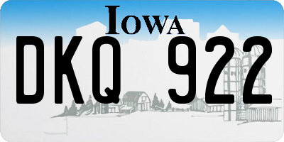 IA license plate DKQ922
