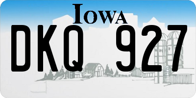 IA license plate DKQ927