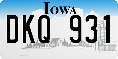 IA license plate DKQ931