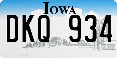IA license plate DKQ934