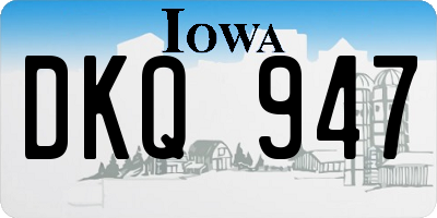 IA license plate DKQ947