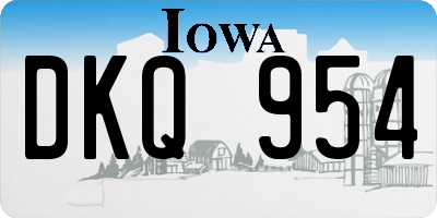 IA license plate DKQ954