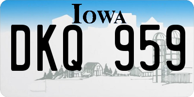IA license plate DKQ959