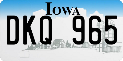 IA license plate DKQ965