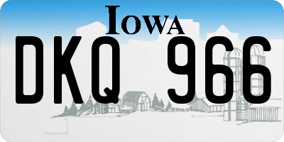 IA license plate DKQ966