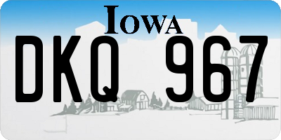 IA license plate DKQ967