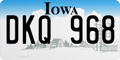 IA license plate DKQ968