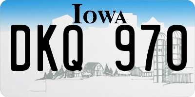 IA license plate DKQ970