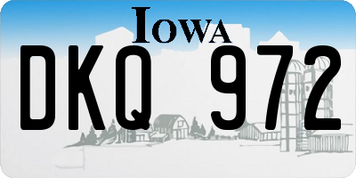 IA license plate DKQ972