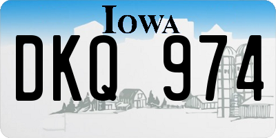 IA license plate DKQ974