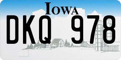 IA license plate DKQ978