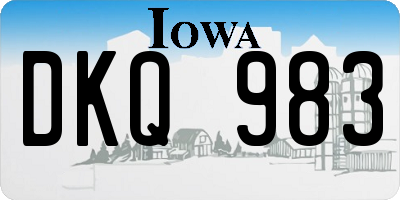 IA license plate DKQ983