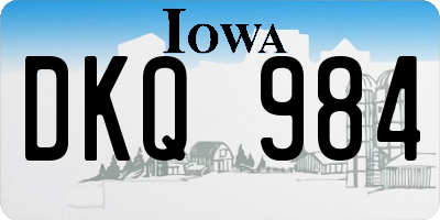 IA license plate DKQ984