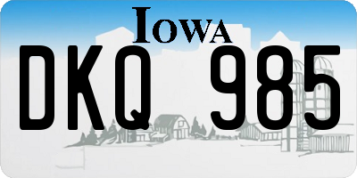 IA license plate DKQ985